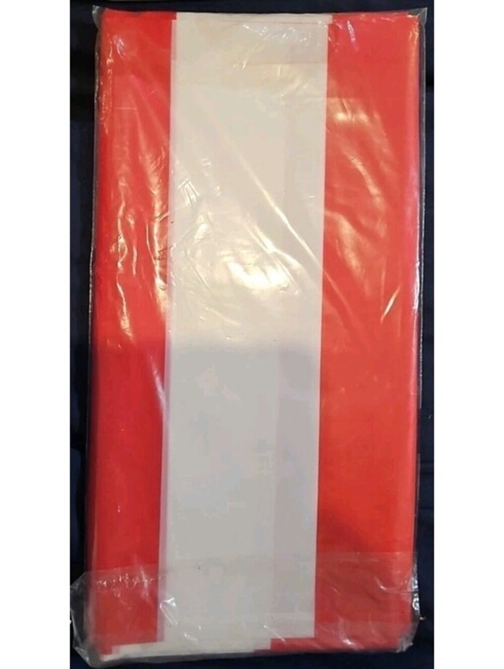 54" x 108" Red & White Striped Table Cloth - new